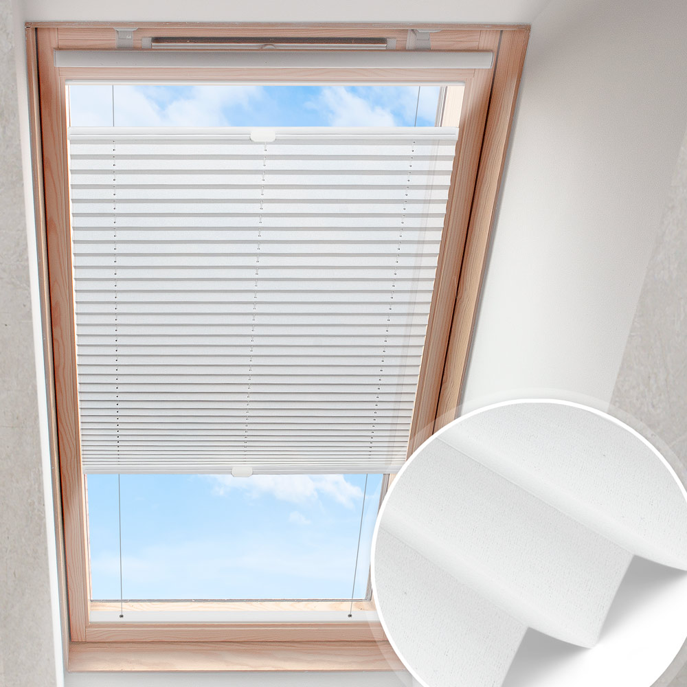 Dachfensterplissee Weiß | blickdicht