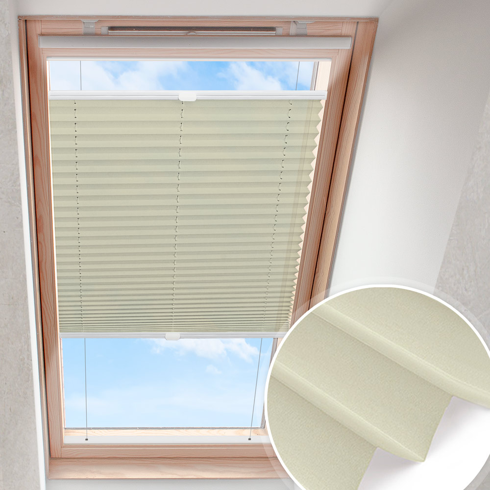 Dachfensterplissee Creme | blickdicht