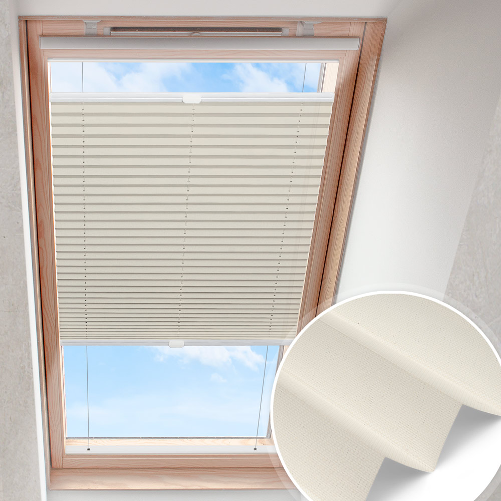 Dachfensterplissee Creme | transparent